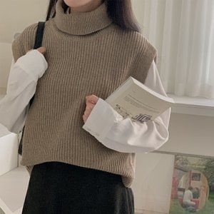 CherryKoko Fine Wool Turtleneck Vest
